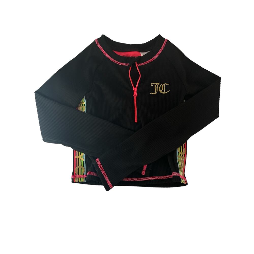 Juicy Couture Black Rashguard Rainbow girls sz 8